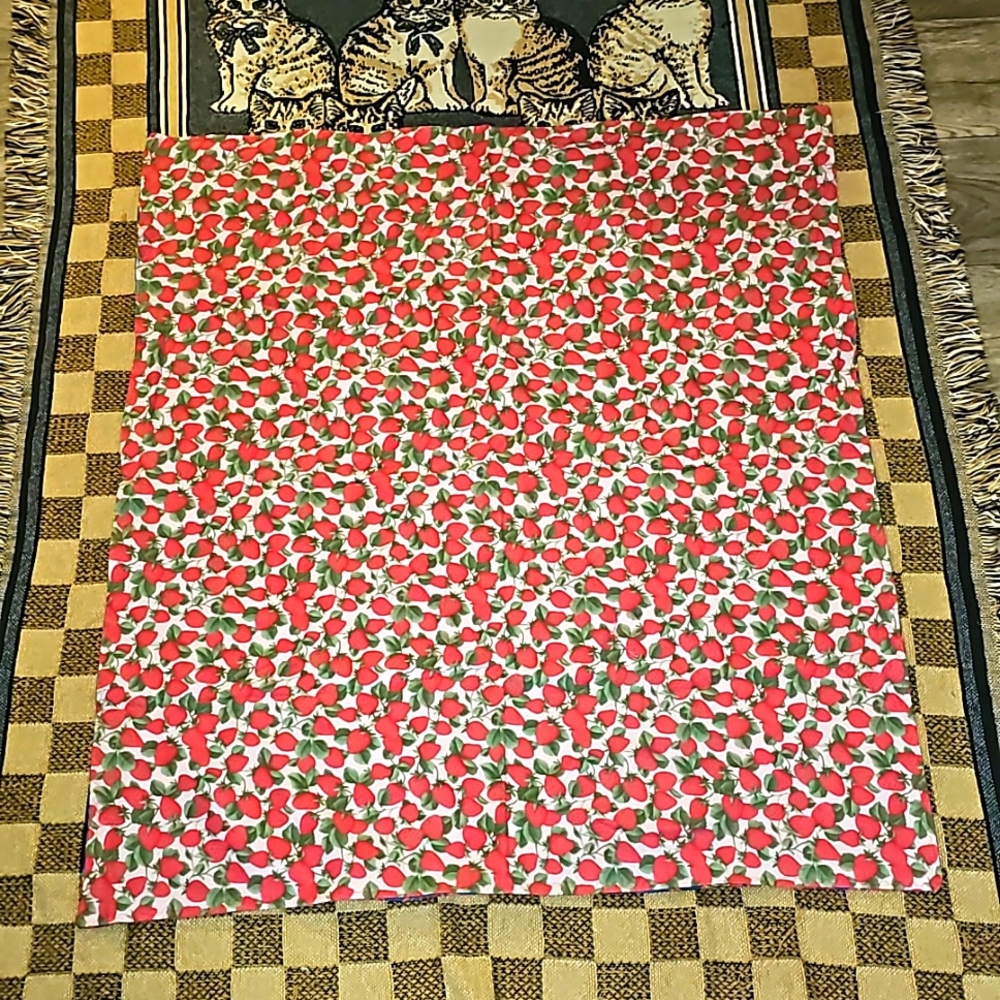 Flannel psychedelic blanket multicolored vintage double sided print 🍓i8